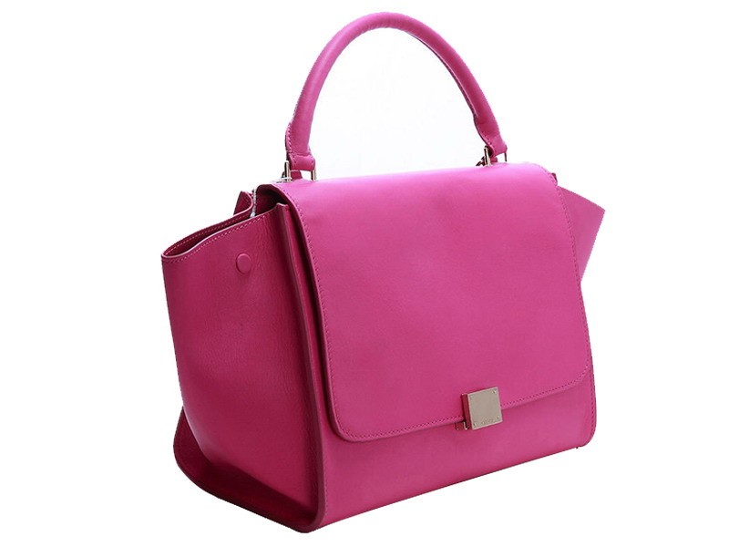 Celine Trapeze Shoulder Bag Calfskin Hot Pink 2