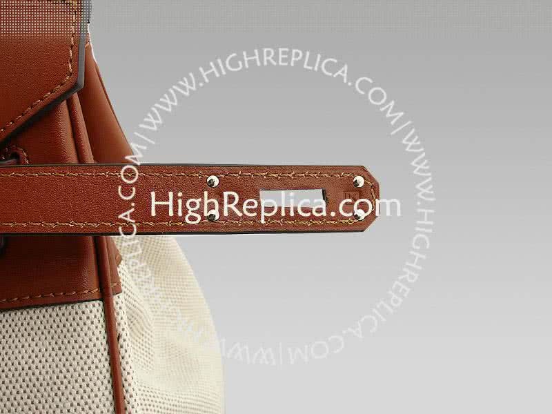 Hermes Birkin 35 Cm Toile And Togo Leather Brown 13