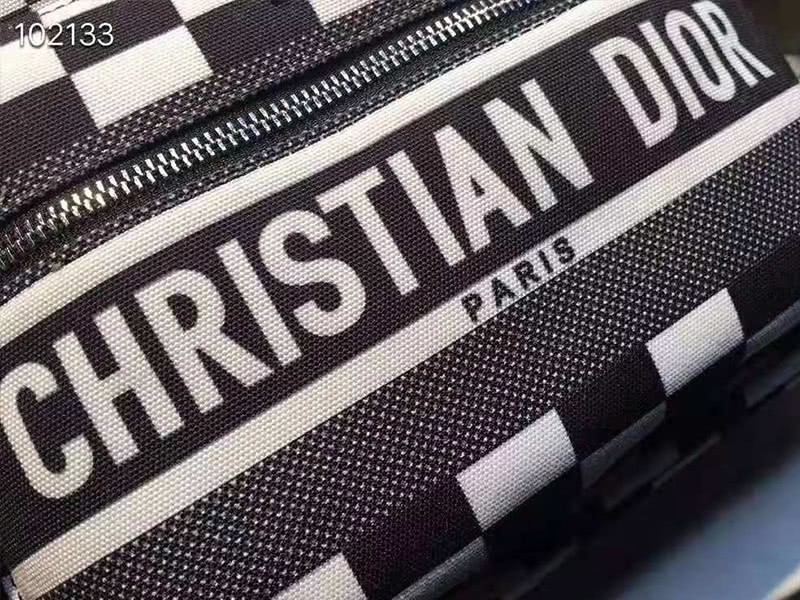 Dior Oblique With Christian Logo Backpack Damier Black And White 8