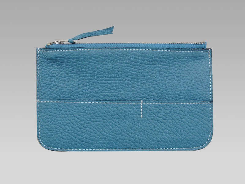 Hermes Dogon Togo Leather Wallet Purse Blue 8