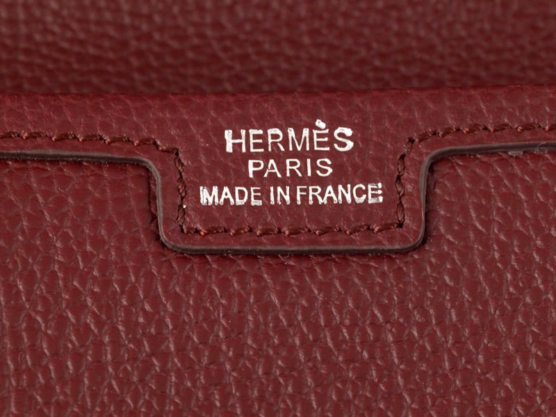 Hermes Flap Clutch Purplish Red 5