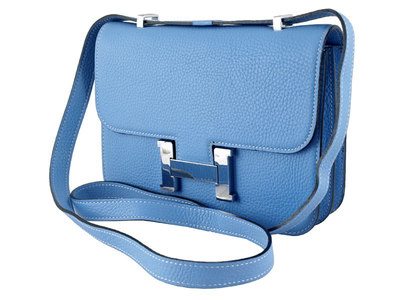 Hermes Constance 23 Single Shoulder Bag Togo Leather Blue 2
