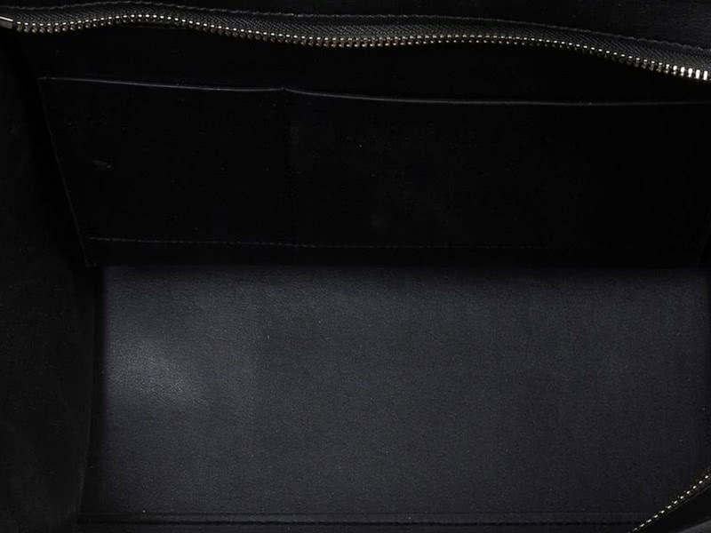 Celine Trapeze Shoulder Bag Multicolor Croc Leather Black Suede Black 10