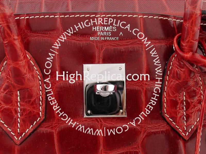 Hermes Birkin 35 Cm Red Mock Croc 10