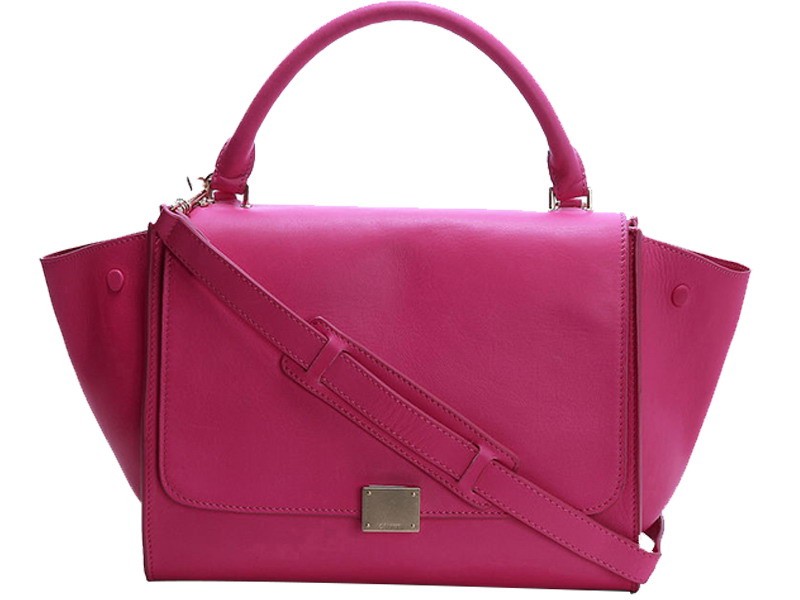 Celine Trapeze Shoulder Bag Calfskin Hot Pink 1
