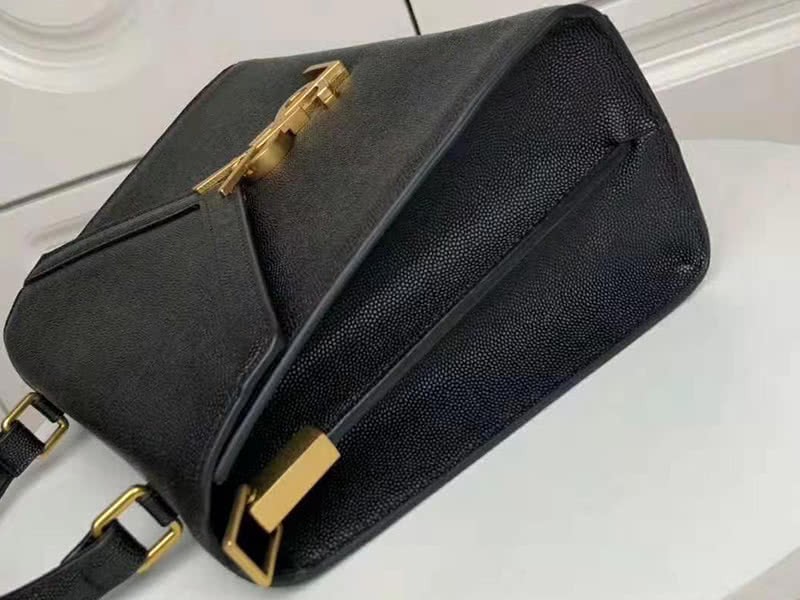 Saint Laurent Cassandra Top Handle Medium Bag In Grain Leather Black 4