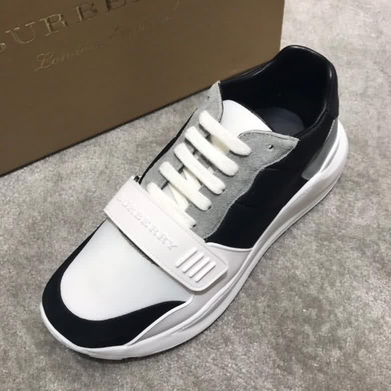 Burberry Fashion Comfortable Sneakers Cowhide White Grey Men 4