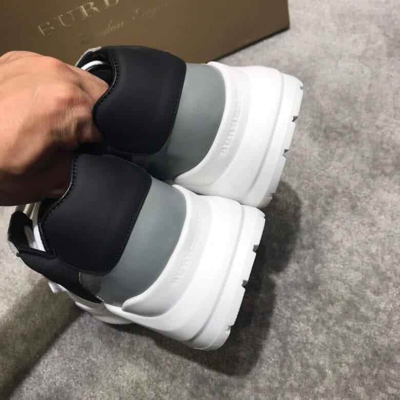 Burberry Fashion Comfortable Sneakers Cowhide White Grey Men 8