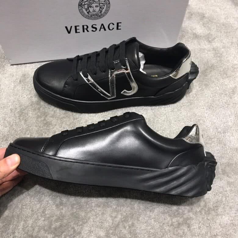 Versace Top Quality Cowhide Casual Shoes Black Men 4