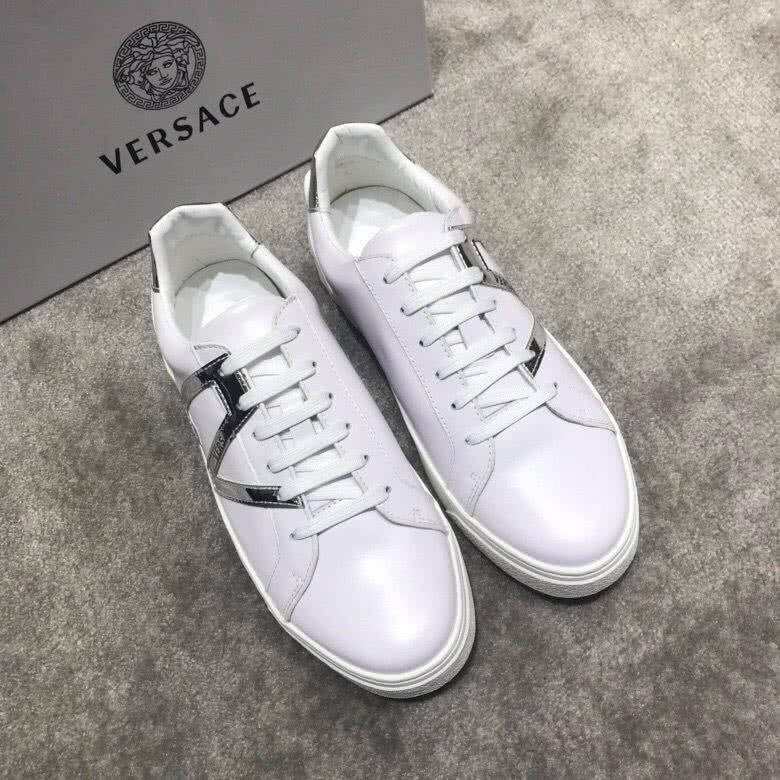 Versace Top Quality Cowhide Casual Shoes White Men 2