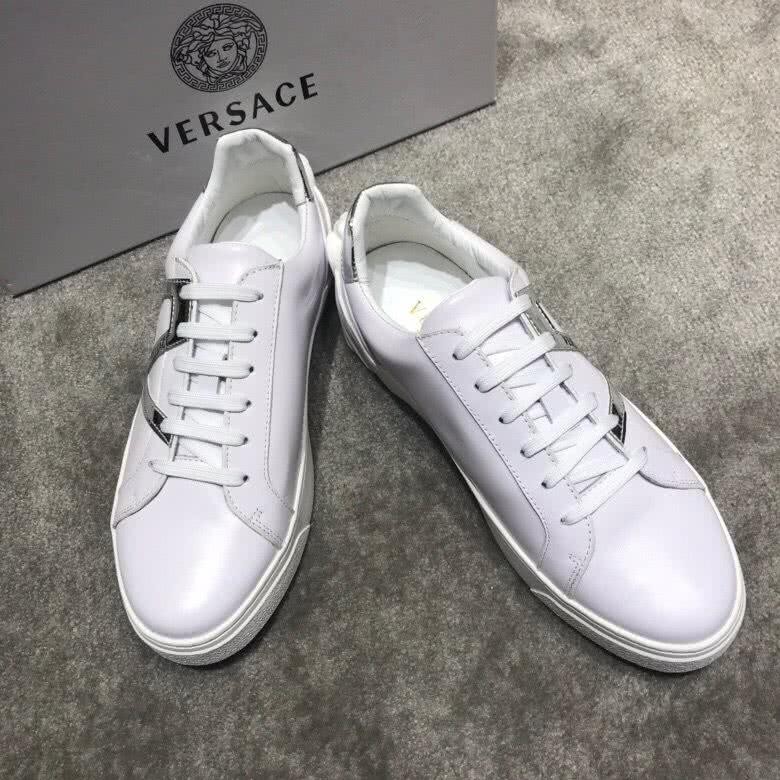 Versace Top Quality Cowhide Casual Shoes White Men 3