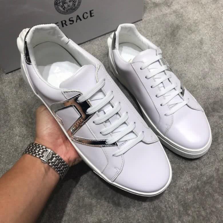 Versace Top Quality Cowhide Casual Shoes White Men 5