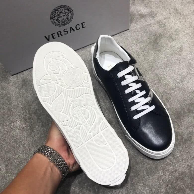 Versace Top Quality Cowhide Casual Shoes White And Black Men 9