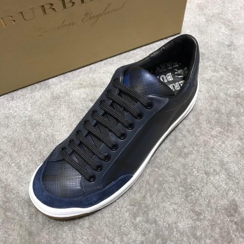 Burberry Fashion Comfortable Sneakers Cowhide Black Blue Men 4