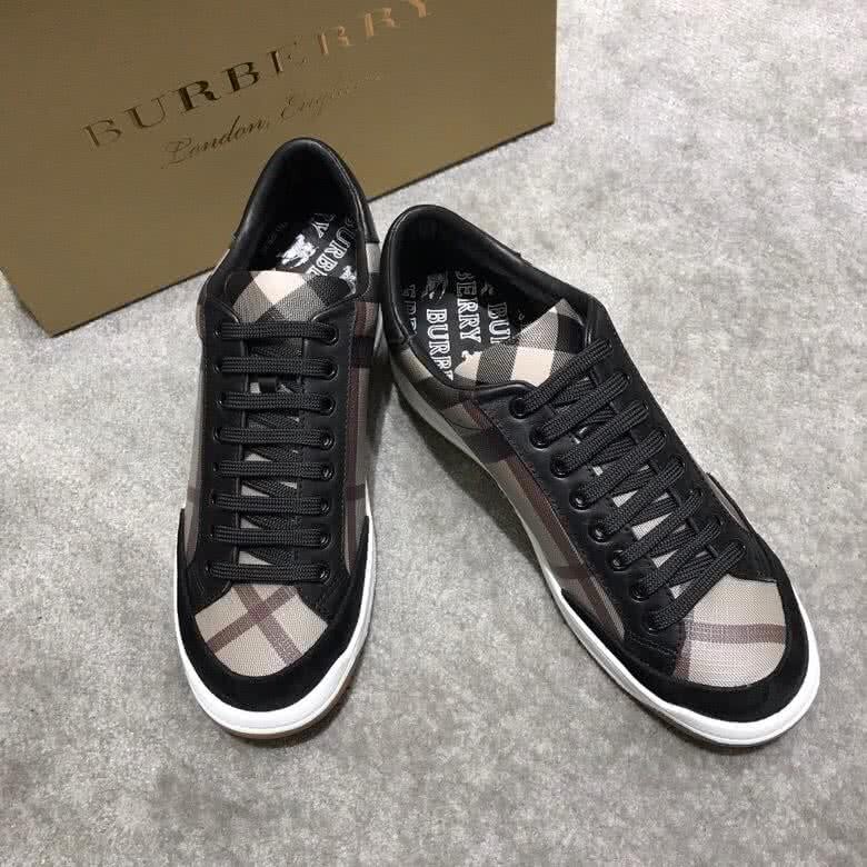 Burberry Fashion Comfortable Sneakers Cowhide Brown And White Men 3