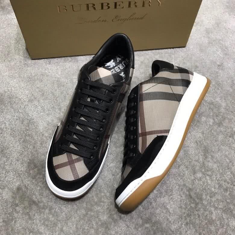 Burberry Fashion Comfortable Sneakers Cowhide Brown And White Men 1