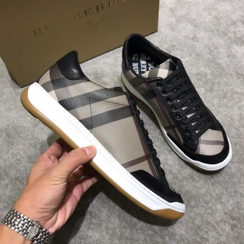 Burberry Fashion Comfortable Sneakers Cowhide Brown And White Men 6