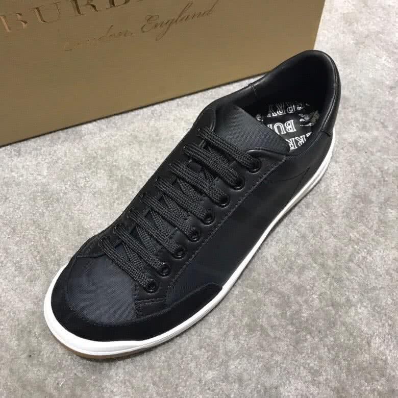 Burberry Fashion Comfortable Sneakers Cowhide Black And White Men 4