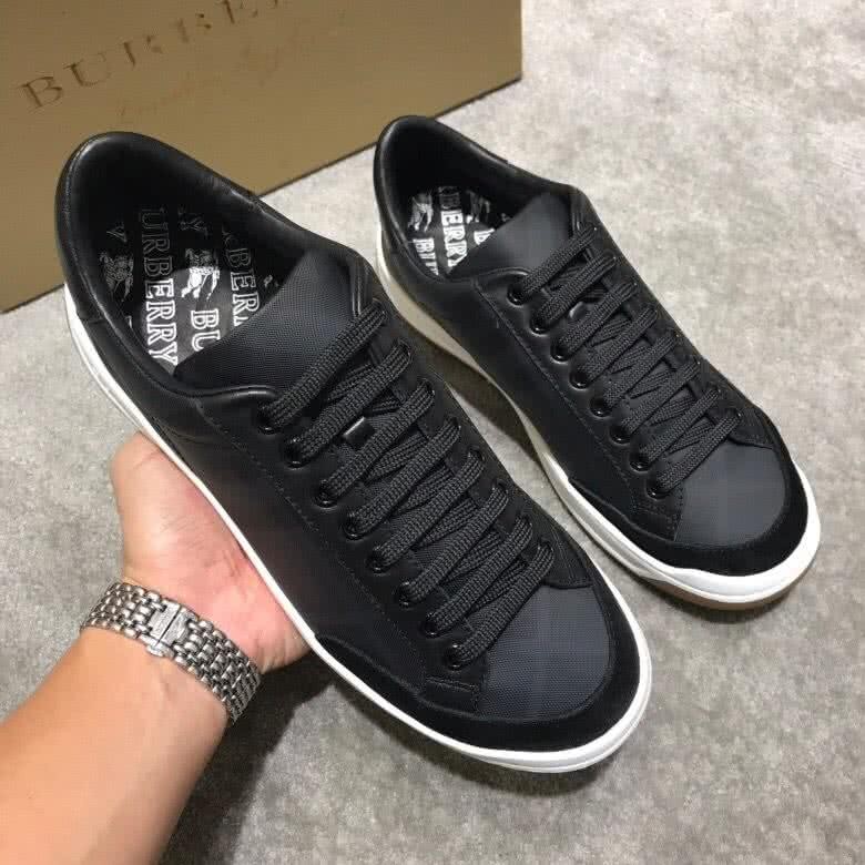 Burberry Fashion Comfortable Sneakers Cowhide Black And White Men 6