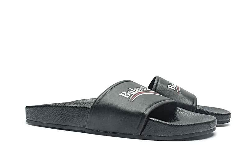 Balenciaga Logo flat pool Slide Sandals Black 6