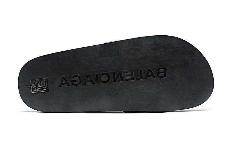 Balenciaga Logo flat pool Slide Sandals Black 3