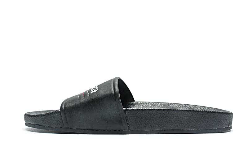 Balenciaga Logo flat pool Slide Sandals Black 5