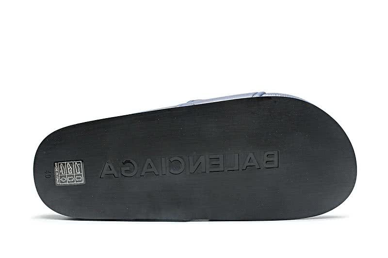 Balenciaga Logo flat pool Slide Sandals Blue 6