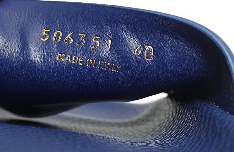 Balenciaga Logo flat pool Slide Sandals Blue 10