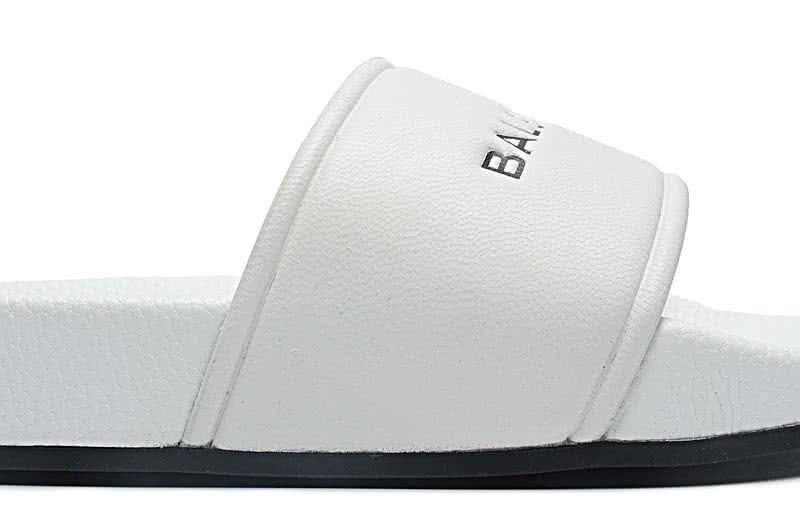 Balenciaga Logo flat pool Slide Sandals White 9