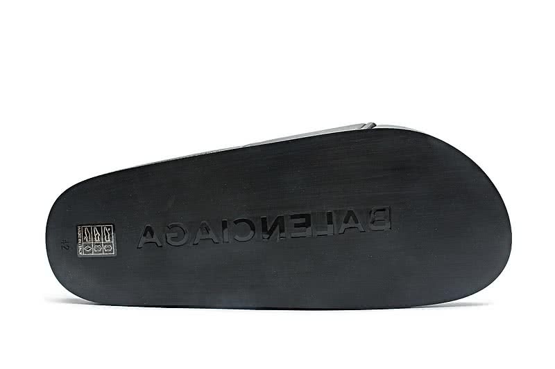 Balenciaga Logo flat pool Slide Sandals All Black 4