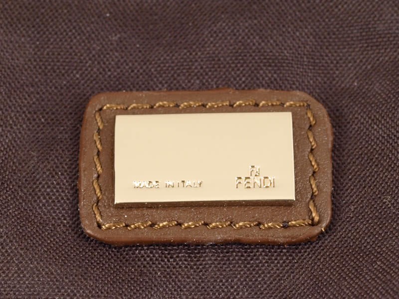 Fendi Cowhide Leather Front Zip Satchel Brown 9