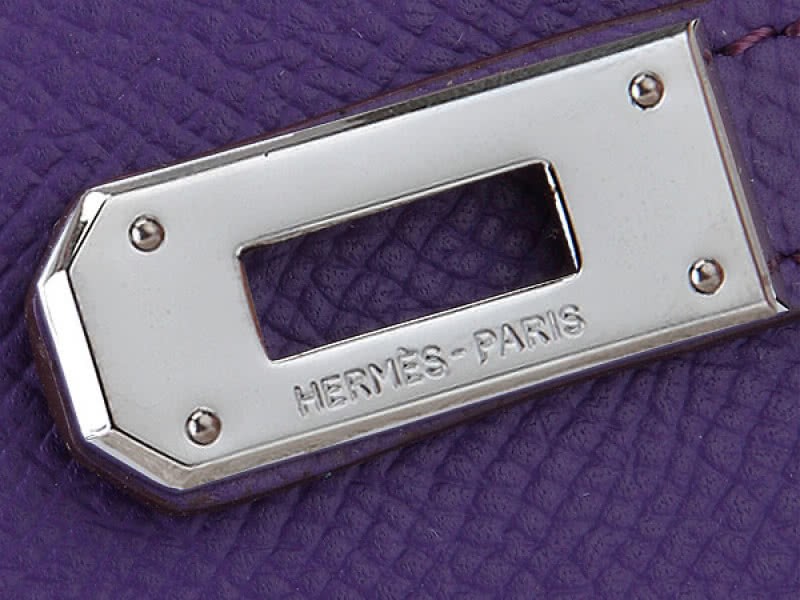 Hermes Epsom Original Calfskin Kelly Long Wallet Purple 4