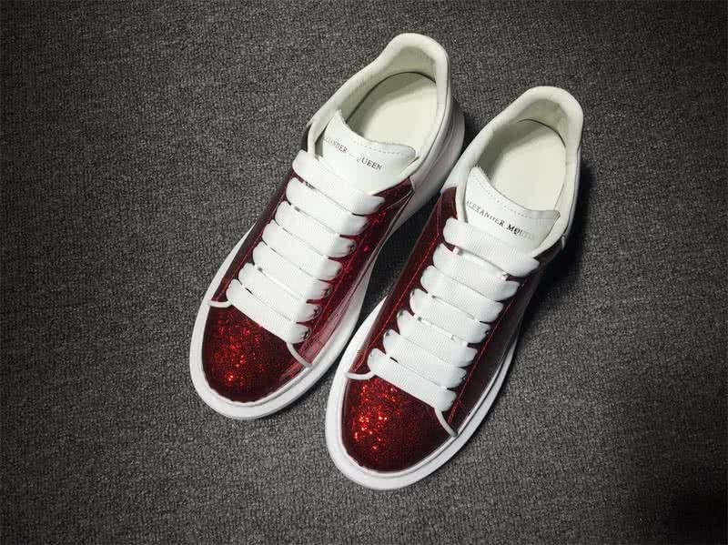 Alexander McQueen Red and White shoelace Men And Women 1