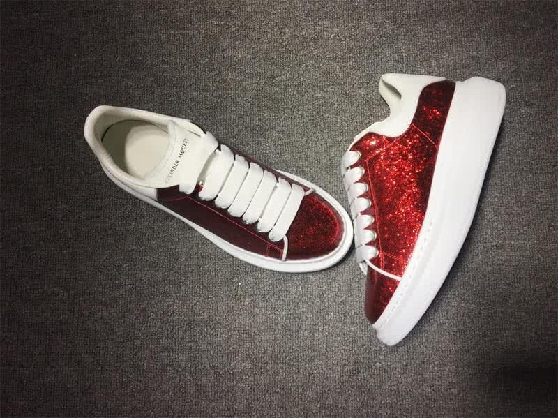Alexander McQueen Red and White shoelace Men And Women 3