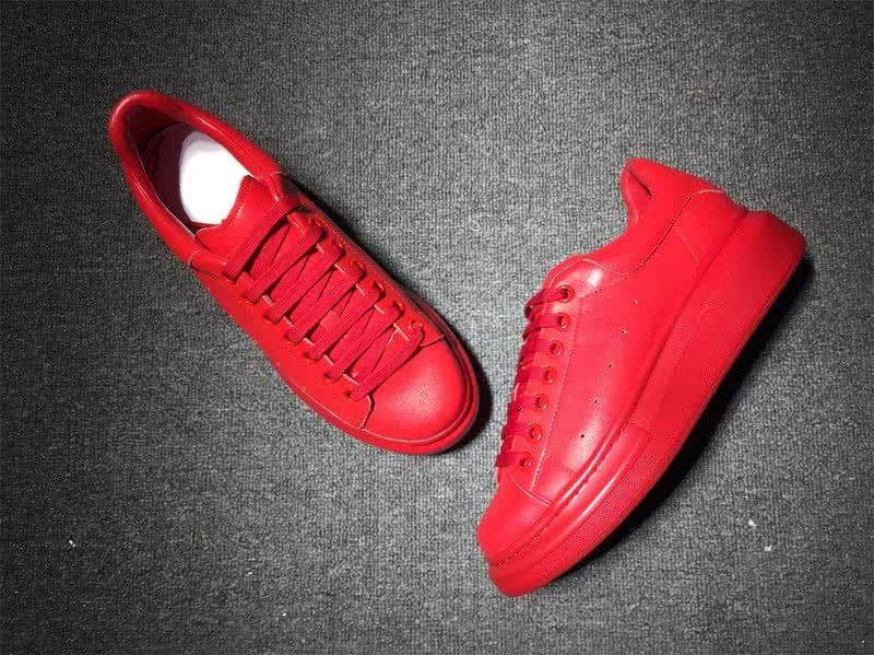 Alexander McQueen Red and Red shoelace Men And Women 3