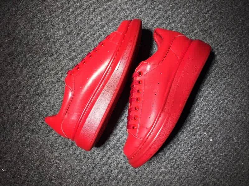 Alexander McQueen Red and Red shoelace Men And Women 4