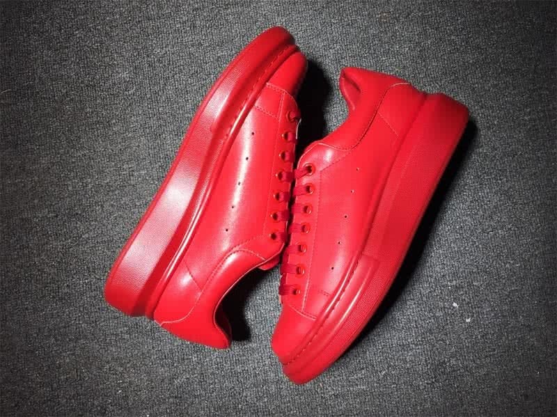 Alexander McQueen Red and Red shoelace Men And Women 5