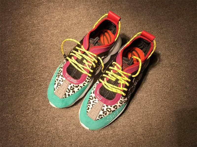 Versace Leopard With Yellow Shoelace Leisure Shoes Men 1