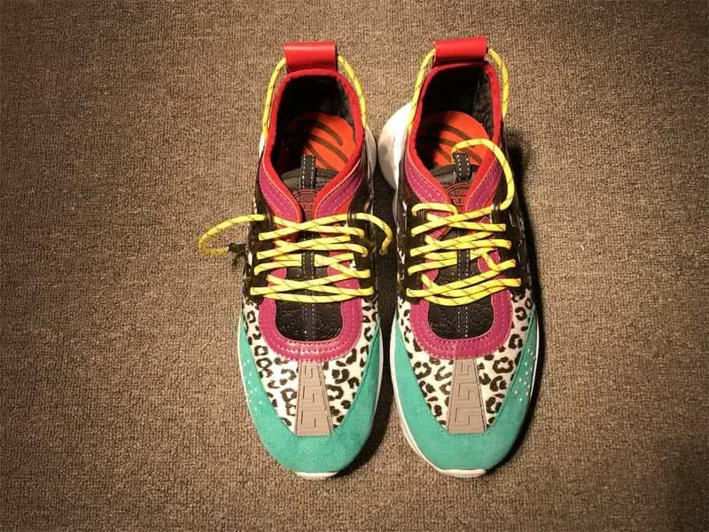 Versace Leopard With Yellow Shoelace Leisure Shoes Men 3