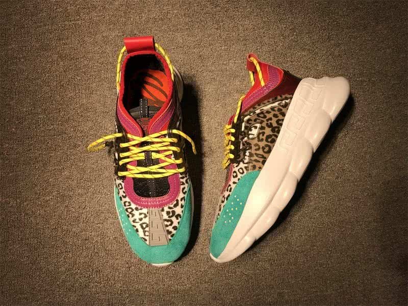 Versace Leopard With Yellow Shoelace Leisure Shoes Men 2