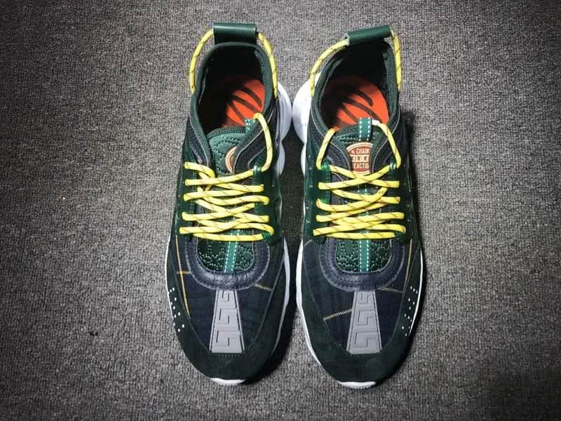 Versace Men Dark Green With Yellow  Shoelace Leisure Shoes 2