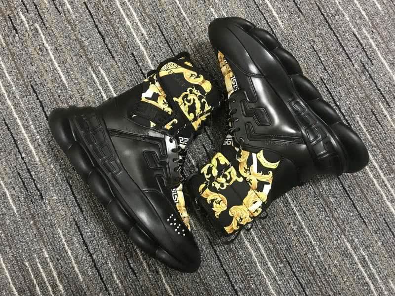 Versace Men Black And Yellow Printing Leisure Sports Shoes 6