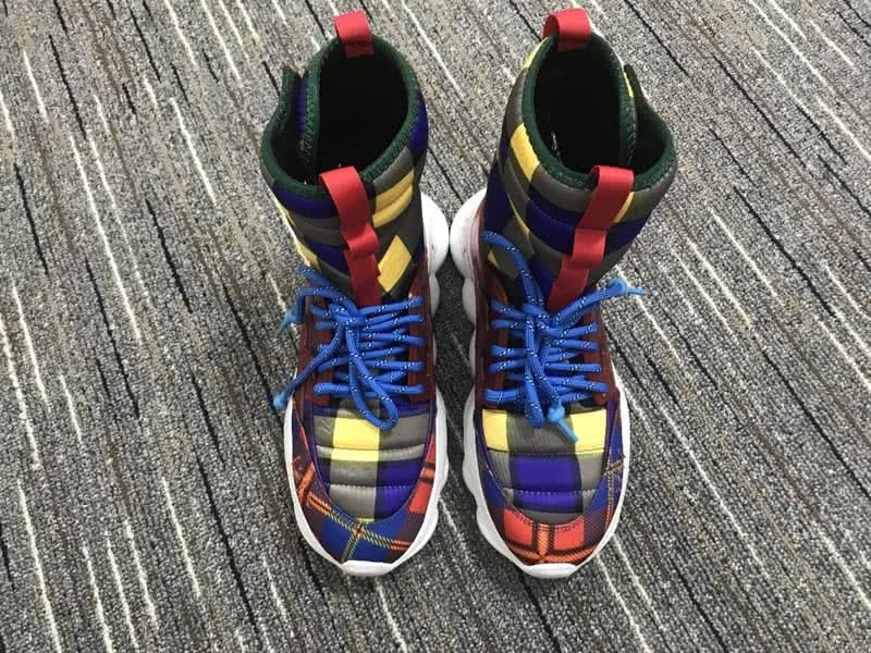Versace Men Blue Red And Yellow Lattice Leisure Sports Shoes 2
