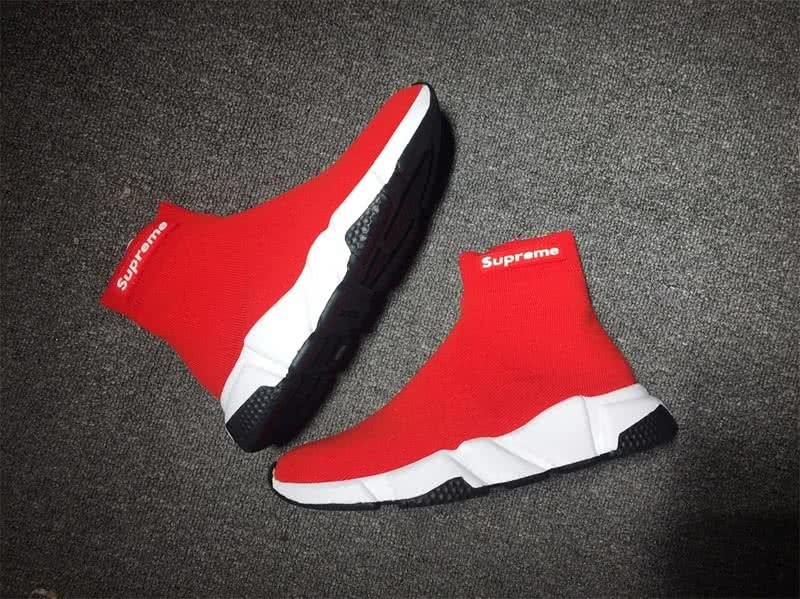Supreme and Balenciaga Speed Sock Boots Red 8