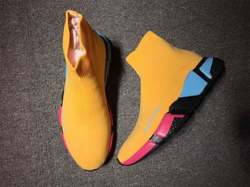 Balenciaga Speed Sock Boots Yellow Blue Red 3
