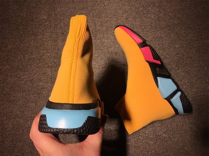 Balenciaga Speed Sock Boots Yellow Blue Red 8