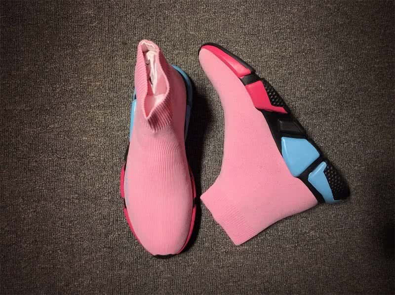 Balenciaga Speed Sock Boots Pink Blue Red 6