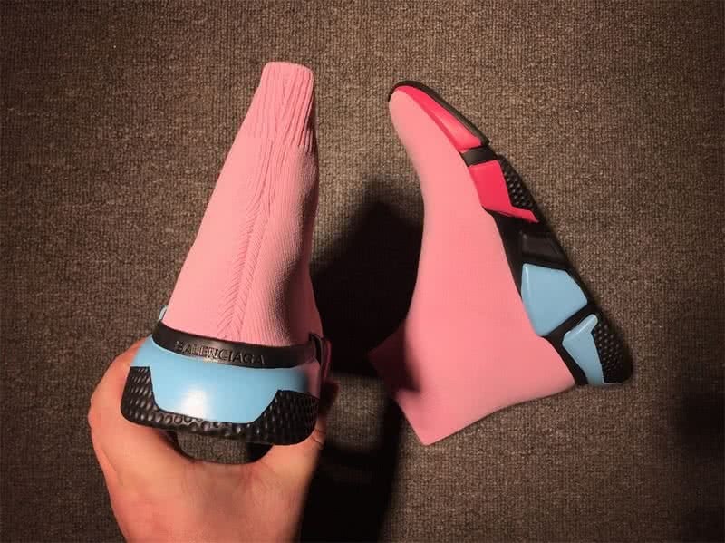 Balenciaga Speed Sock Boots Pink Blue Red 9