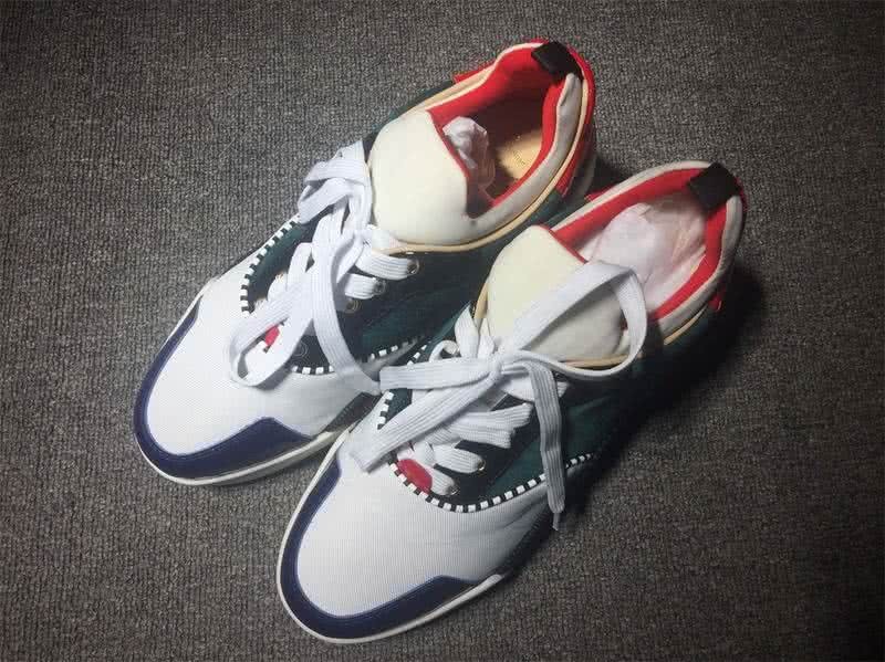 Christian Louboutin Low Top Men's White Green Black Red And Blue 1