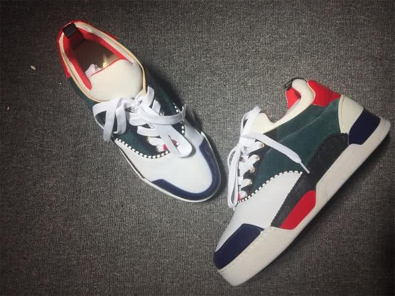 Christian Louboutin Low Top Men's White Green Black Red And Blue 4